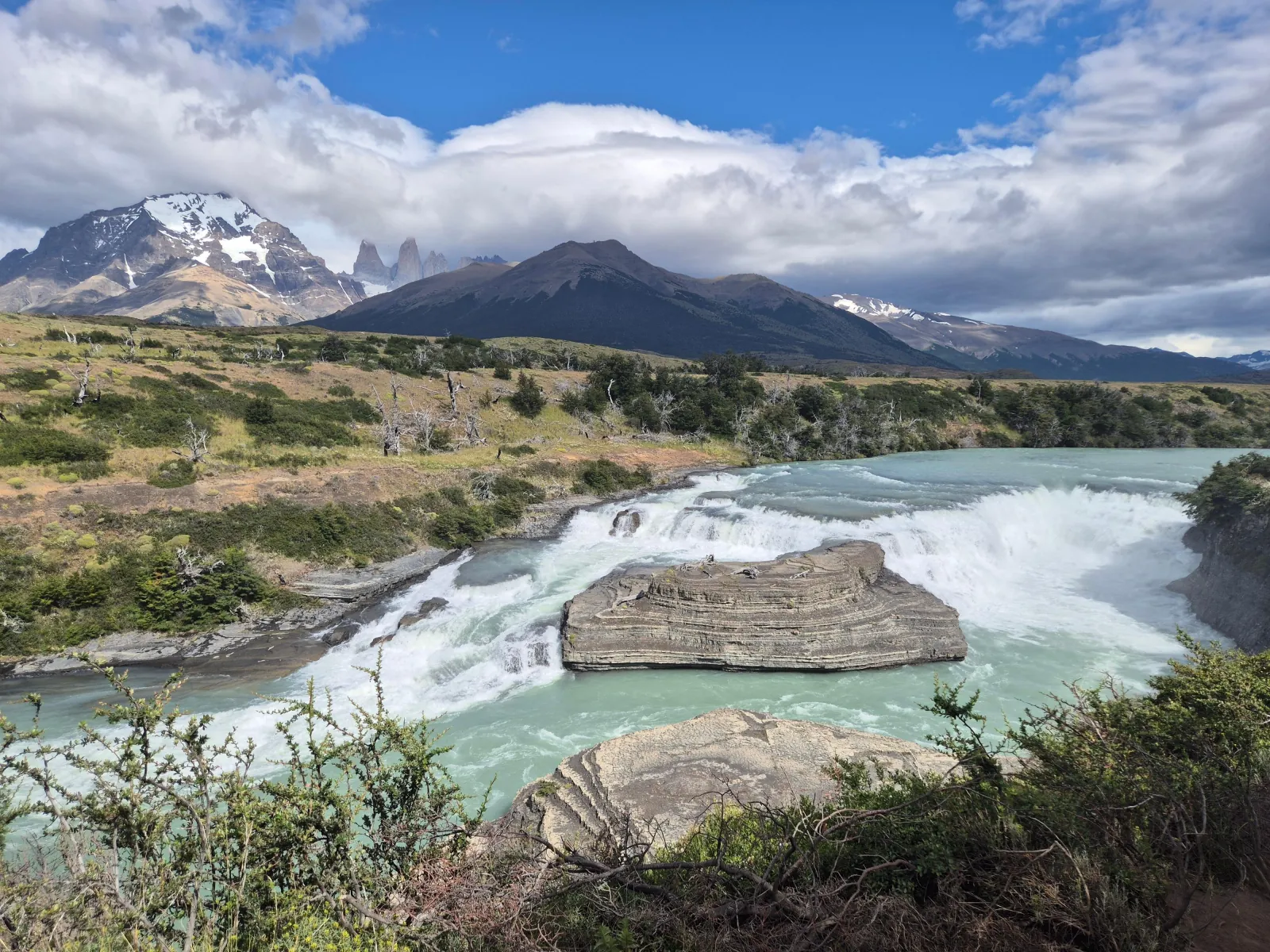Salto Grande waterfall below the Paine Massif