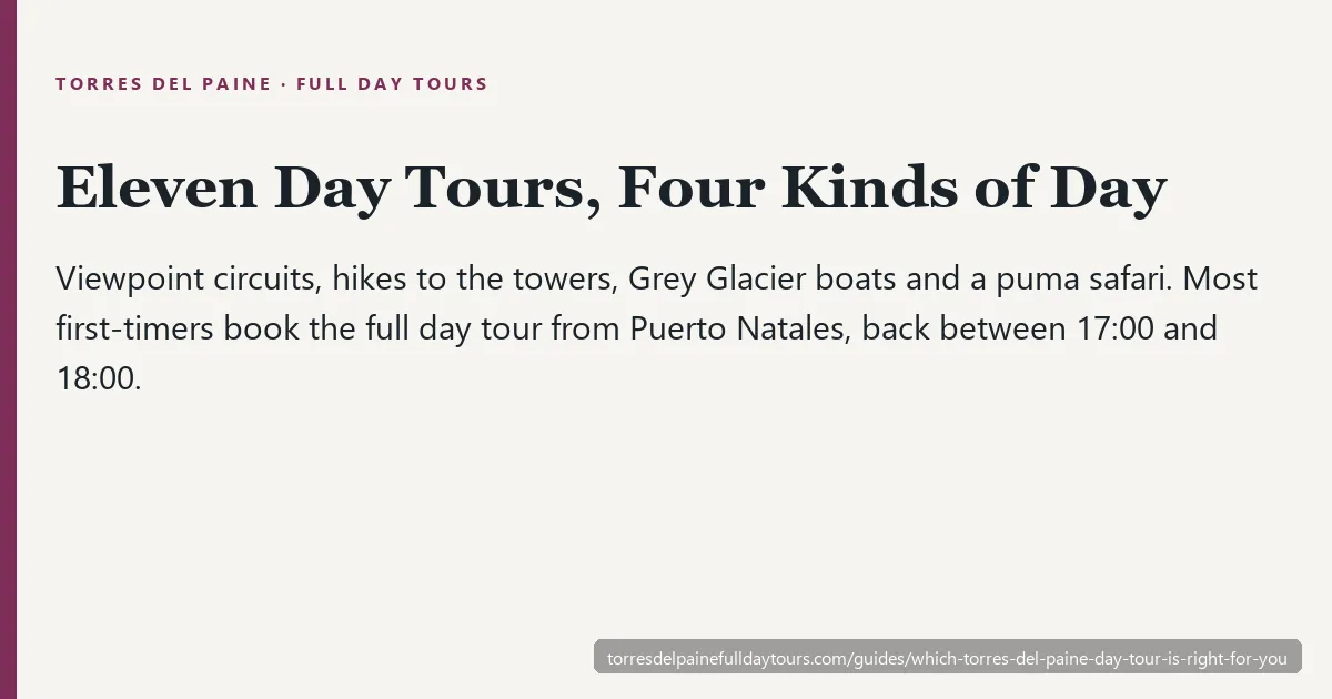 Which Torres del Paine day tour is right for you